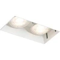 QAZQA - Modern Moderner Einbaustrahler weiß GU10 randlos 2-flammig - Oneon I Wohnzimmer I Schlafzimmer - Stahl Rechteckig - LED geeignet GU10