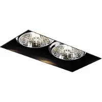 QAZQA - Modern Moderner Einbaustrahler schwarz GU10 AR70 randlos 2-flammig - Oneon I Wohnzimmer I Schlafzimmer - Stahl Rechteckig - LED geeignet GU10