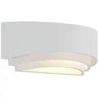 LINDBY Modern Moderne wandlamp wit gips incl. LED - Lucien / Innenbeleuchtung / Wohnzimmerlampe / Schlafzimmer / Küche Rund LED geeignet E14 Max. 1 x 40 Watt