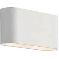 LINDBY Wandleuchte Mavora, abgerundet, 25 cm, weiß, Gips, G9