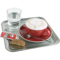Aps Tablett KAFFEEHAUS silber quadratisch 23,0 x 23,0 cm