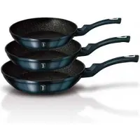 Berlinger Haus Set mit 3 Granitpfannen 20/24/28 cm Metallic Aquamarine BH6177F