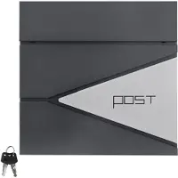 ML-Design | Briefkasten Willa Schwarz Stahl 37x37x11 cm | NADUVI