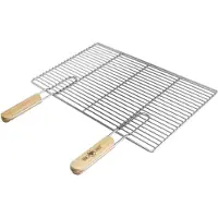 ECD-Germany Grillrost aus Edelstahl mit Abnehmbaren Griffen 54x34 cm Rechteckig