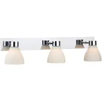 Markslöjd Cassis 3 Wandleuchte IP44 Chrom/Opal - , Cassis, dimmbar, Metallisch, für Badezimmer, Metall, Modern