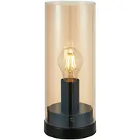 Markslöjd Post Tischleuchte H29 Black/Amber - , Schwarz, für Wohnzimmer, Metall