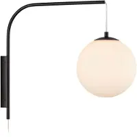 Markslöjd Dione Wandleuchte, mit Stecker, schwarz/weiß , Dione, Schwarz, für Wohnzimmer, Metall