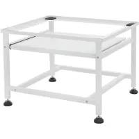 ML-Design Waschmaschinen-Untergestell mit ausziehbarer Ablage, Weiß, 62,5x50,1x40,5 cm Stahl, bis 150kg, Waschmaschinensockel Trocknersockel Unterschrank