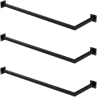 ML-Design | 3er-Set Eck-Kleiderstangen Allie Schwarz Stahl 92x30x6.5 cm | NADUVI