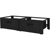 ML-Design Doppel Waschmaschinen Untergestell mit 2 Schubladen, Schwarz, 128x53,5x31,5cm, Stahl, Waschmaschinen-Sockel, Doppeluntergestell Doppelpodest