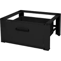 ML-Design Waschmaschinen Untergestell mit Schublade 63x54cm Stahl Schwarz bis 150kg, für Kühlschrank, Waschmaschinen-Unterschrank Waschmaschinensockel