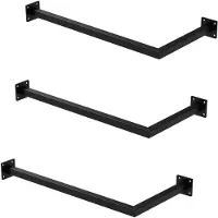 ML-Design | 3er-Set Eck-Kleiderstangen Allie Schwarz Stahl 62x30x6.5 cm | NADUVI