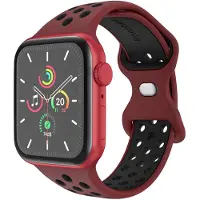 IMoshion Silikon Sport⁺ Armband für Apple Watch | 38/40/41/42 mm - Größe S/M - Wine Red & Black