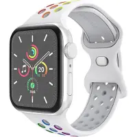 IMoshion Silikon Sport⁺ Armband für Apple Watch | 44/45/46/49 mm - Größe S/M - White Rainbow