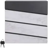 ML-Design | Briefkasten Indy Grau Stahl 11x36.5x37 cm | NADUVI