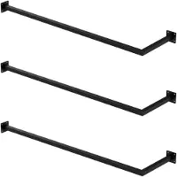 ML-Design | 3er-Set Eck-Kleiderstangen Allie Schwarz Stahl 112x30x6.5 cm | NADUVI