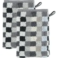 Cawö Waschlappen Cawö Unique Karo Anthracite multicolor (6er-Set)