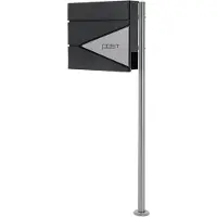 ML-Design | Briefkasten Wally Schwarz Stahl 42.5x120x11 cm | NADUVI