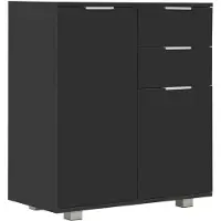 vidaXL Sideboard Hochglanz-Schwarz 71x35x80 cm Holzwerkstoff