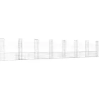 vidaXL Gabionenkorb U-Form mit 8 Säulen Eisen 860x20x150 cm