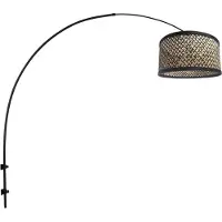 Steinhauer Wandleuchte Sparkled Light schwarz mit Bambus
