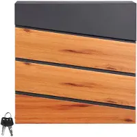 ML-Design | Briefkasten Indy Schwarz Stahl 37x36.5x11 cm | NADUVI