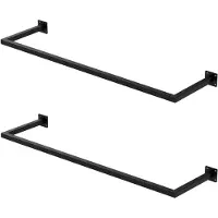 ML-Design | 2er-Set Kleiderstangen Allie rechteckig Schwarz Stahl 114x30x6.5 cm | NADUVI