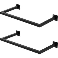 ML-Design | 2er-Set Kleiderstangen Allie rechteckig Schwarz Stahl 64x30x6.5 cm | NADUVI