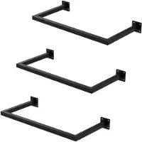 ML-Design | 3er-Set Kleiderstangen Allie rechteckig Schwarz Stahl 64x30x6.5 cm | NADUVI
