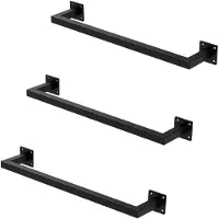 ML-Design | 3er-Set Kleiderstangen Allie rechteckig Schwarz Stahl 64x12x6.5 cm | NADUVI