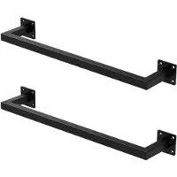 ML-Design | 2er-Set Kleiderstangen Allie rechteckig Schwarz Stahl 64x12x6.5 cm | NADUVI