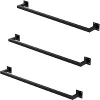 ML-Design | 3er-Set Kleiderstangen Allie rechteckig Schwarz Stahl 94x12x6.5 cm | NADUVI