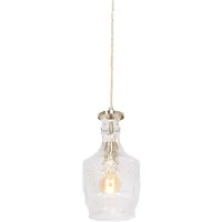 Mexlite Pendelleuchte Grazioglass 1-flammig Messing Matt/ Klarglas 12,5x12,5cm