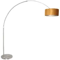 Steinhauer Stehleuchte Sparkled Light 1-flammig Stahl gebürstet / Velours Gold 42x165cm