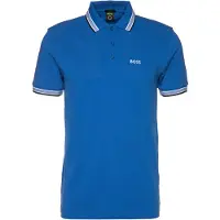 BOSS Green Paddy Polo einfarbig blau Baumwolle normale Passform