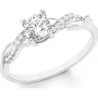 s.Oliver Ring für Damen, Sterling Silber 925, Zirkonia (synth.) s.Oliver Silber