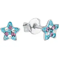 Prinzessin Lillifee Ohrschmuck für Mädchen, Sterling Silber 925, Preciosa Steine Stern
