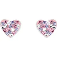 Prinzessin Lillifee Ohrschmuck für Mädchen, Sterling Silber 925, Preciosa Steine Herz
