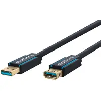 ClickTronic USB 3.0 Verlängerung, Hochgeschwindigkeits-Verlängerung für USB Stecker vom Typ A