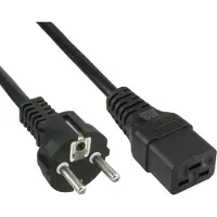 InLine Netzkabel 16A, Schutzkontakt gerade / Kaltgerätestecker IEC320/C19, 1,5m, 1,5 m, Netzstecker Typ F, IEC C19, 250 V, 16 A