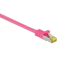GOOD CONNECTIONS RJ45 Patchkabel mit Cat. 7 Rohkabel und Rastnasenschutz (RNS), S/FTP, PiMF, 500MHz, magenta, 50m,