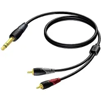 Procab CLA719/1.5 6.3 mm Jack male stereo - 2 x RCA/Cinch male 1,5 meter