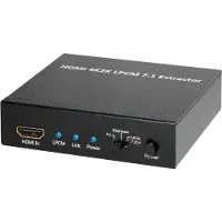 Roline HDMI 4K2K Audio Extraktor LPCM 7.1, Schwarz, 3840 x 2160 Pixel, 7.1 Kanäle, HDMI, HDMI, HDMI