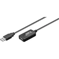 Wentronic USB 2.0 10m, 10 m, USB A, USB A, USB 2.0, Männlich/Weiblich, Schwarz