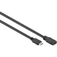 Goobay USB-C Verlängerung USB 3.1 Generation 1, Schwarz, 1m, 1 m, USB C, USB C, USB 3.2 Gen 1 (3.1 Gen 1), 5 Gbit/s, Schwarz