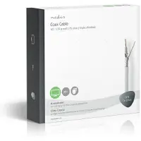 Nedis Antennenkabel auf Rolle - 4G / LTE Secure - 75 Ohm - 3-fach geschirmt - ECA - 25.0 m - Koax - PVC - Weiss - Kartonverpackung