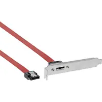 InLine eSATA Slotblech, eSATA Buchse extern auf intern SATA Stecker, 50cm, 0,50 m, eSATA, Männlich/Weiblich, Rot