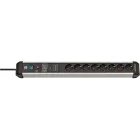 Brennenstuhl 1391010800, 3 m, Drinnen, Abgewinkelt, IP20, Schwarz, Silber, 8 AC-Ausgänge