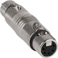 Neutrik NA5FF - Rundadapter (XLR Kabelbuchse 5-polig / XLR Kabelbuchse 5-polig) - in silber (NA5FF)