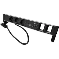 Plenty Prolink Desktop PDU 3x Type F with 2x USB charger and 2x empty module
